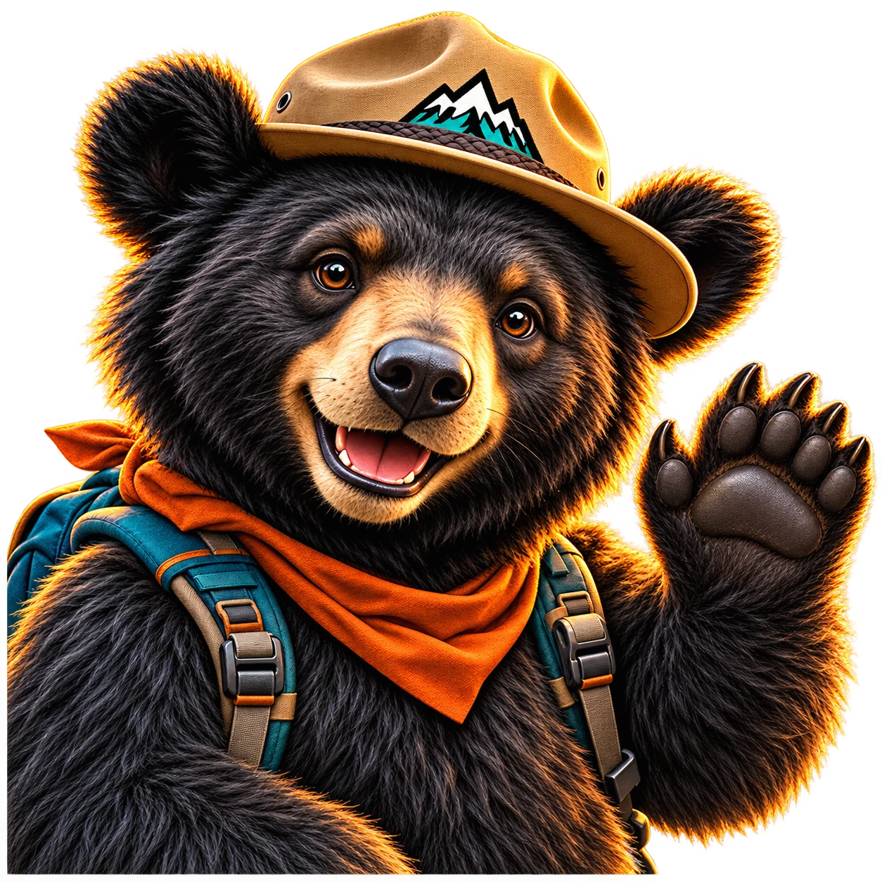 Scout the black bear welcoming visitors to the Smokies